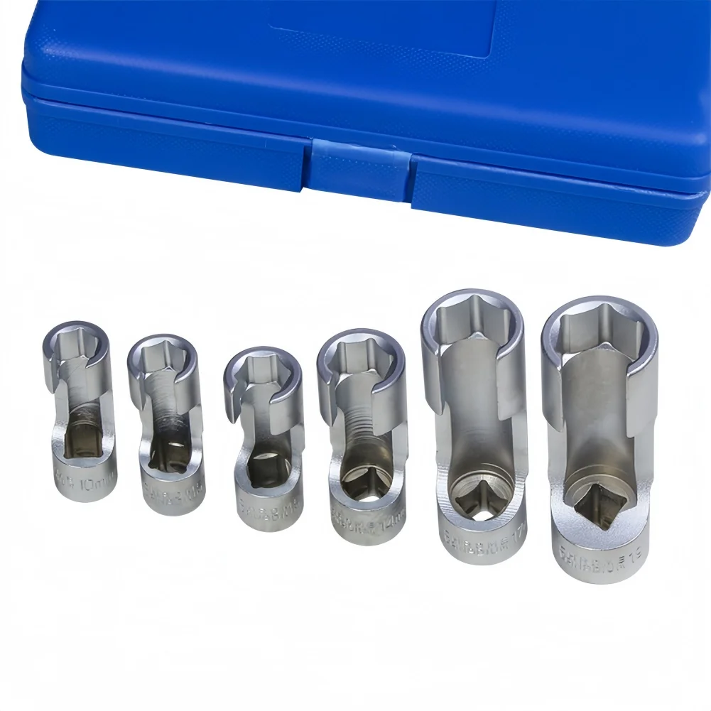For Oil Pipes Auto Wrench Set Open End Wrench Set 10 11 12 14 17 19mm Secure Grip For Oil Pipes Compact Size For Storage