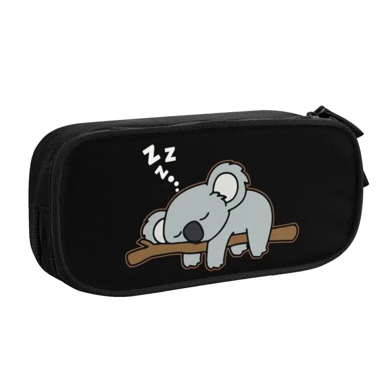 Cute Lazy Koala Bear Napping Cute Pencil Case Boy Girl Large Storage Zoo Animal Pencil Pouch Students Stationery