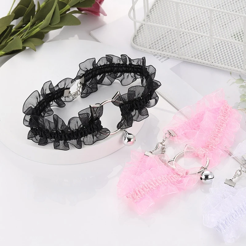 Punk Gothic Gothic Vòng Cổ Choker Xù Phối Ren Cổ Rỗng Cho Mèo Cổ Choker