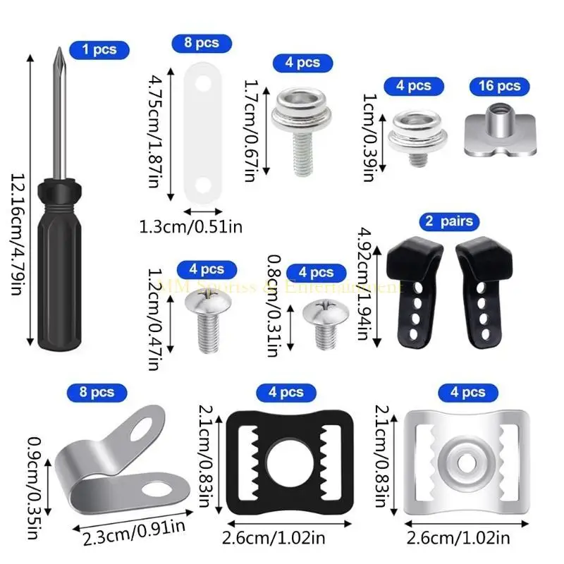 31BE 31 pcs Helm Sepak Bola Perbaikan Helm Sepak Bola Perangkat Keras Helm Hoki Penggantian Penggantian untuk Hoki Sport