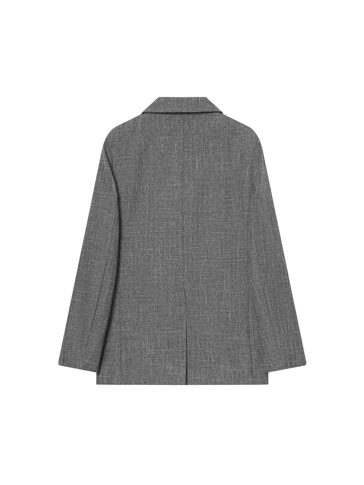European-style new women's fashion, versatile, elegant, simple solid color straight-cut long-sleeved suit jacket