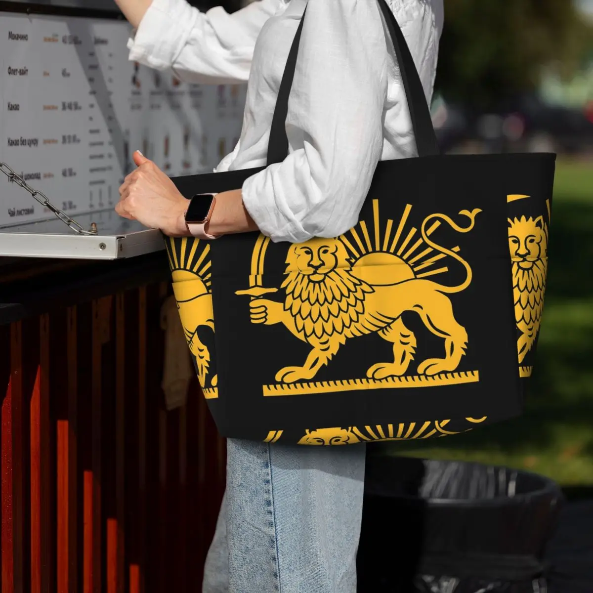 Flag Of Iran Iranian Beach Tote Bag Sport Gym Yoga Duffle Large Tote Bag Women Travel Bag Fitness bag