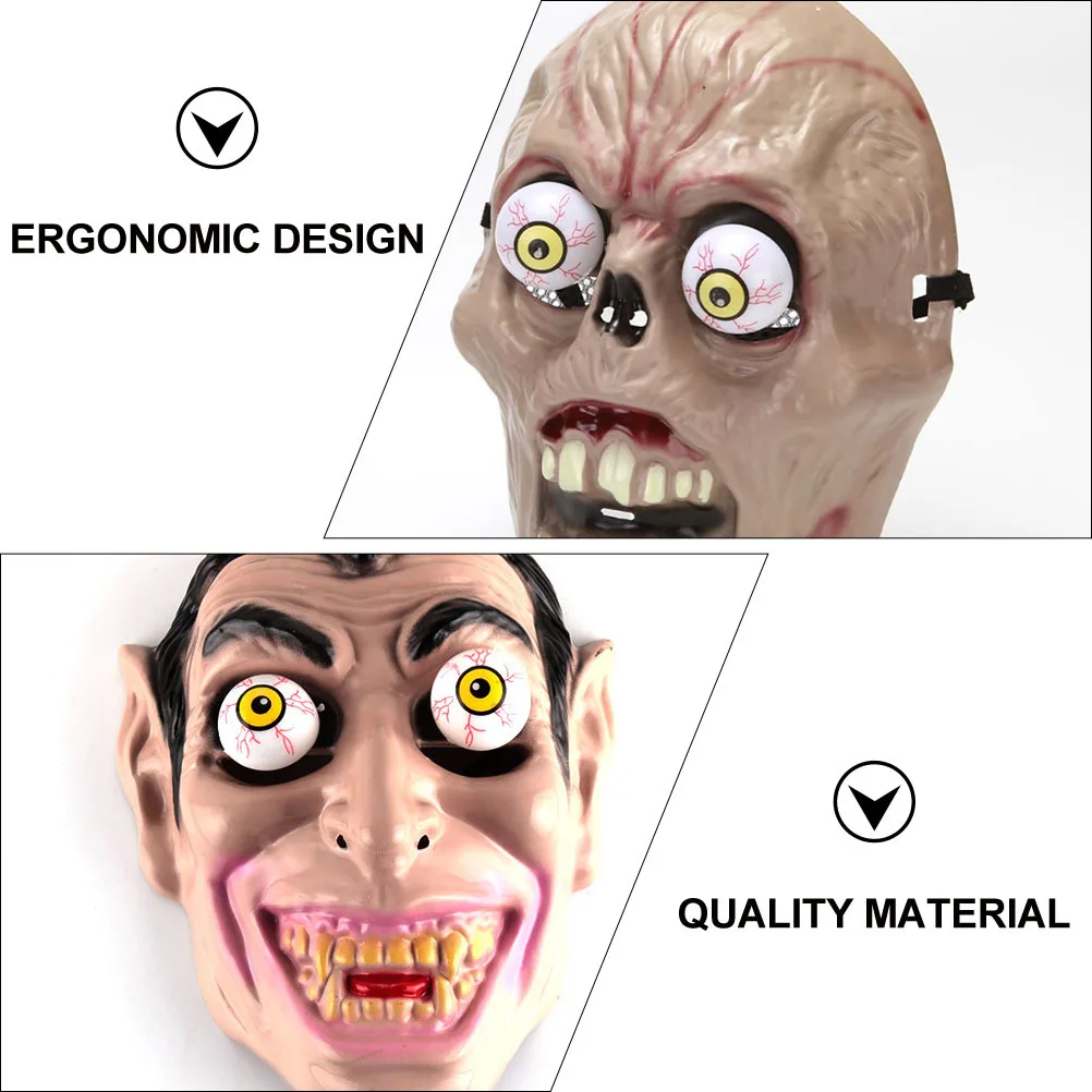

2 Pcs Halloween Costume Party Mask Spring Eye Funny Masks Unique Interesting Prank Props