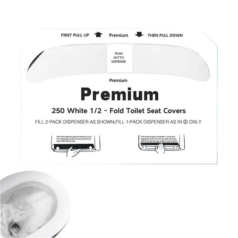 Half-Fold Toilet Seat Covers 250 Sheets Flushable Paper Cover For Bathroom 14x16 Inches Toilet Seat Covers For Kids Potty