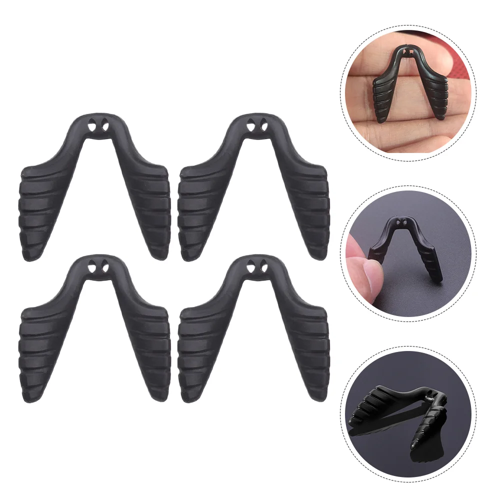 

4 Pcs Eye Glasses Sports Sunglasses Silicone Nose Pads for Bridge Black Grips Cushions Eyeglasses Child