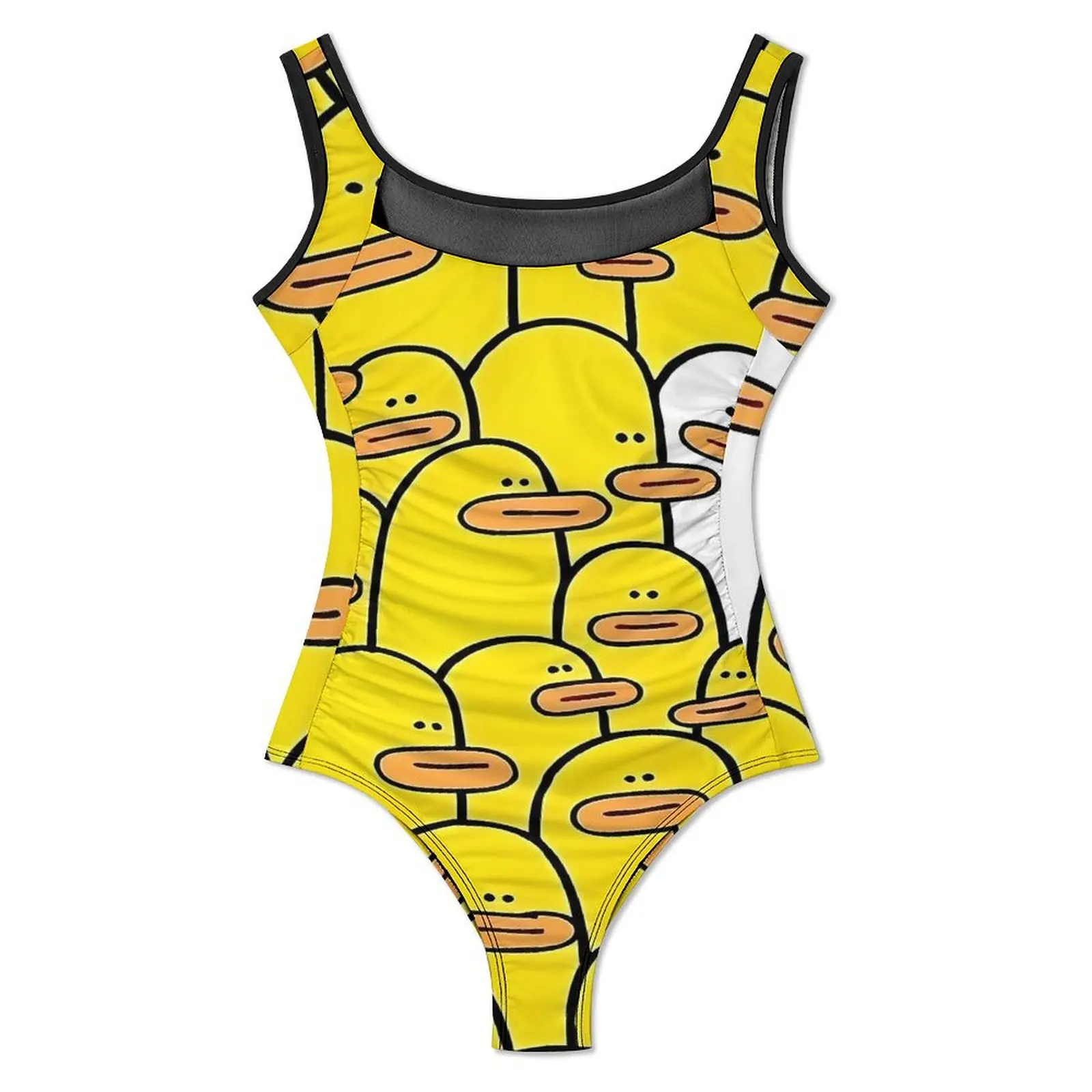 Funny Rubber Ducks Swimsuit  One-Piece Swimwear Push Up Novelty Bathing Suit Sexy Holiday Surf Printed Swimsuits