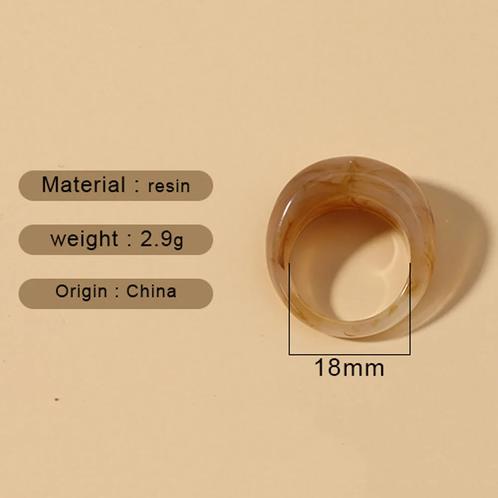 NEW Korean Fashion Colorful Transparent Bright Resin Finger Rings For Women Hiphop Rock Acrylic Big Ring For Party Jewelry Gifts image 4