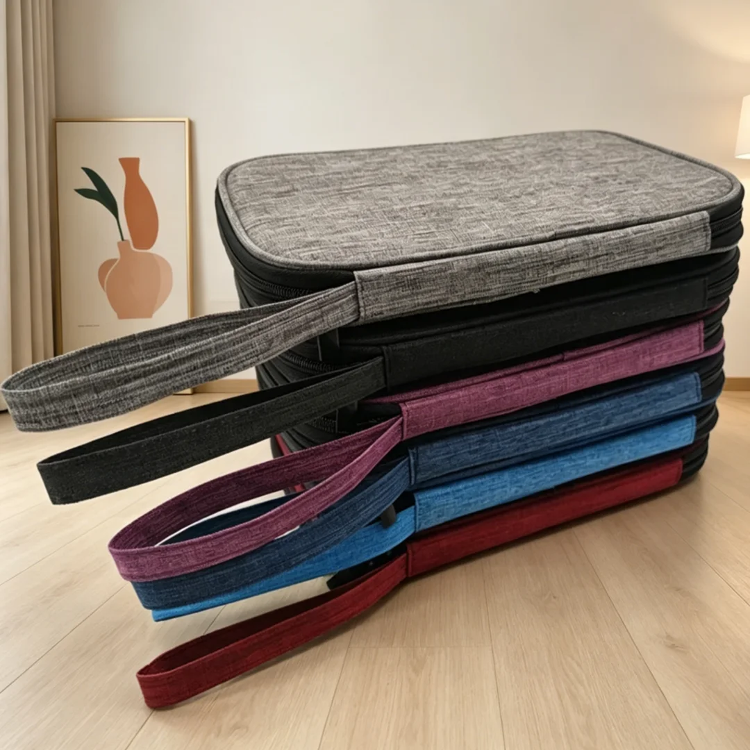 Blue Bag Multifunction Travel Carrying for Watch Strap Storage Bag Pouch Portable Case Box for Data Cable 300D Waterproof Fabric