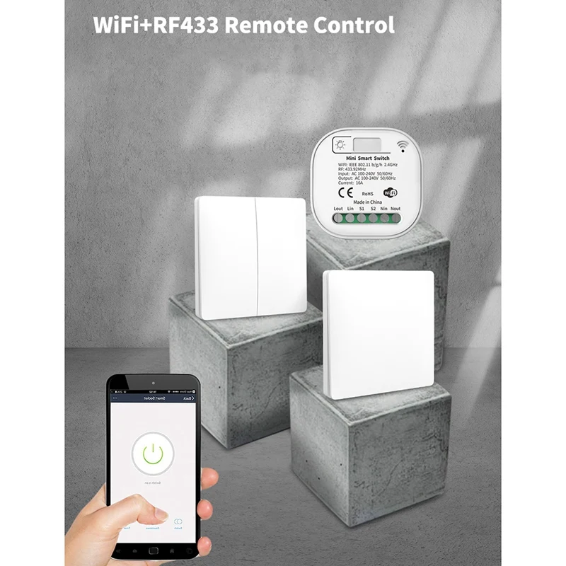 16A WIFI Switch المنزل الذكي Tuya App التحكم عن بعد الذكية الموقت التبديل لا بطارية مفتاح الإضاءة العمل مع المنزل اليكسا