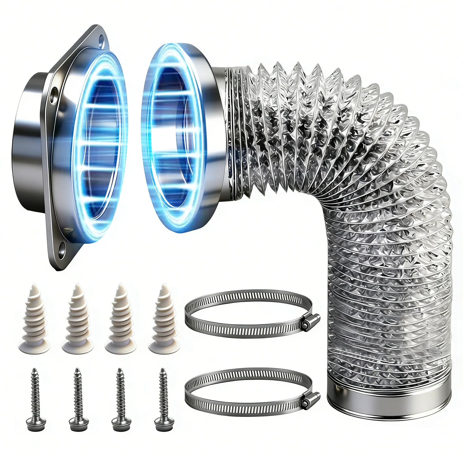 magnetic-dryer-vent-coupling-connector-kit-dv180-airtight-seal-quick-connect-includes-4-x33ft-duct