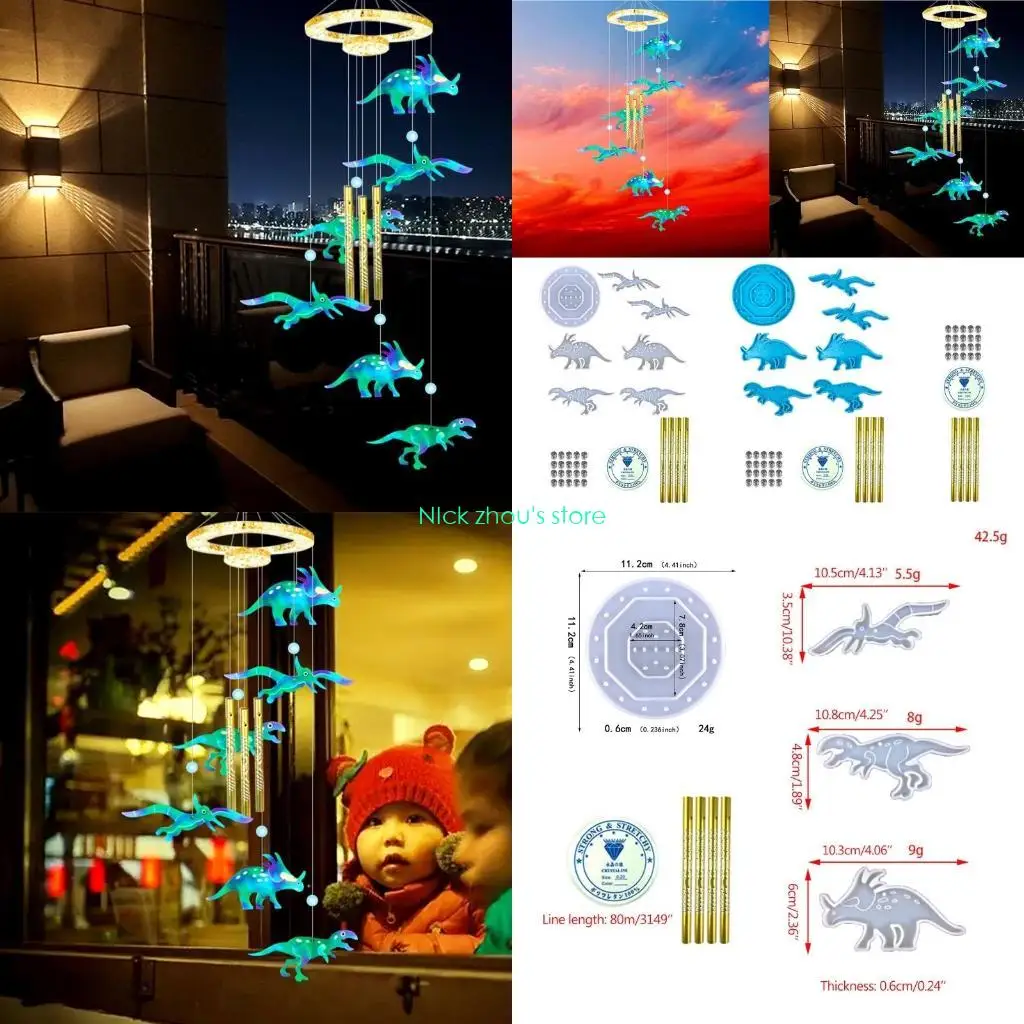 

E15E Wind Chimes Epoxy Mold for Keychains Pendant Jewelry Garden Yard Home Decors