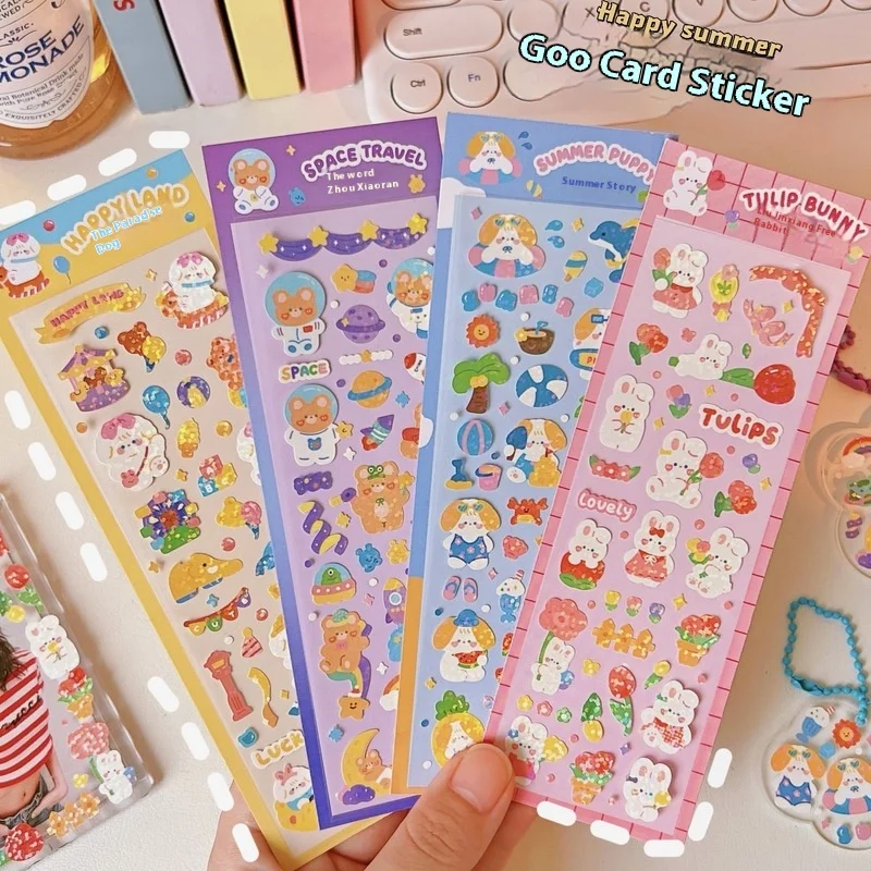 Cute Diy Bunny Sticker For Scrapbook Korean Cartoon Sticker For Laptop Journal Note Diary Photo Calender Decoration Stickers