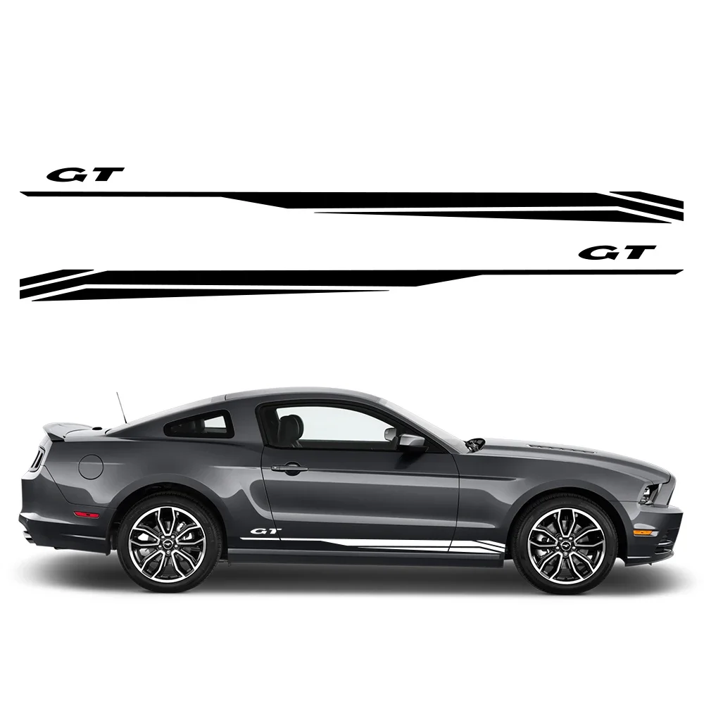 

2Pcs Car Side Door Body DIY Vinyl Decals Decoration For Ford Mustang Coupe GT 2015- Shelby GT500 GT350 Auto Styling Accessories