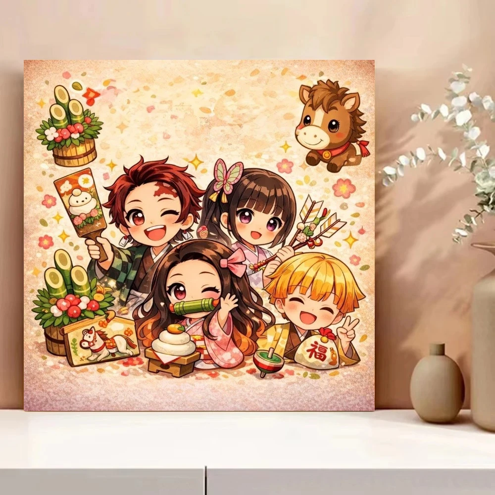 Cute Anime D-Demon S-Slayer Characters Jigsaw Puzzles 500PCS/1024 PCS Wall Decor for Living Room Bedroom Perfect Gift No Frame