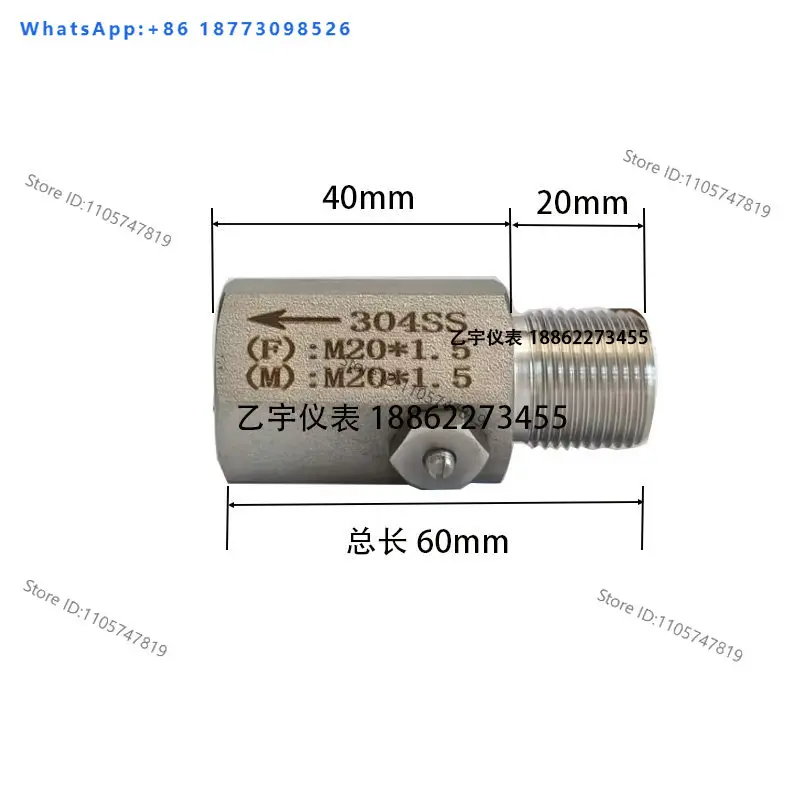 304 stainless steel pressure gauge damping valve buffer M20x1.5/G1/M2/M14 * 1.5