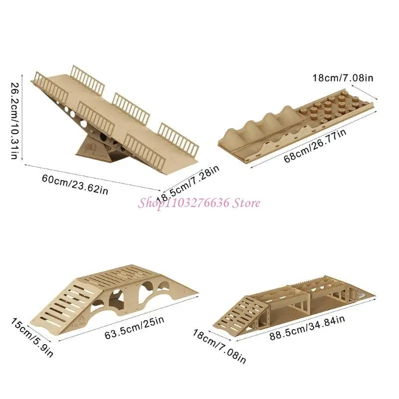 R6fd in legno blocchi stradali rampe per bridge per remoto giocattolo blocchi stradali