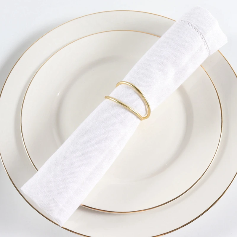 12 Pack Simple Design Napkin Rings Gold For Wedding Thanksgiving Christmas Party Dinner Table Easy To Use High Guality