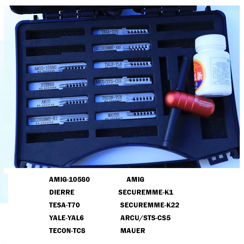 Haoshi Tin Foil Tools Tinfoil Euro European 10 IN 1 SECUREMME-K1 K22 TESA-T70 AMIG TECON-TC8 Y ale-Yale6 DIERRE  Locksmith Tools