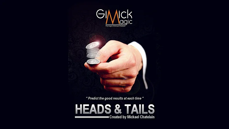 HEADS & TAILS PREDICTION by Mickael Chatelain Close Up Performer Gimmick Mentalism Magic Tricks Props Walk Around Performer