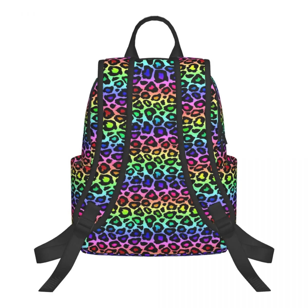 Colofrul Rainbow Leopard Print Animal Skin Cheetah Student Backpack School Bag Hiking Travel Daypack Bookbag Shoulder Bags