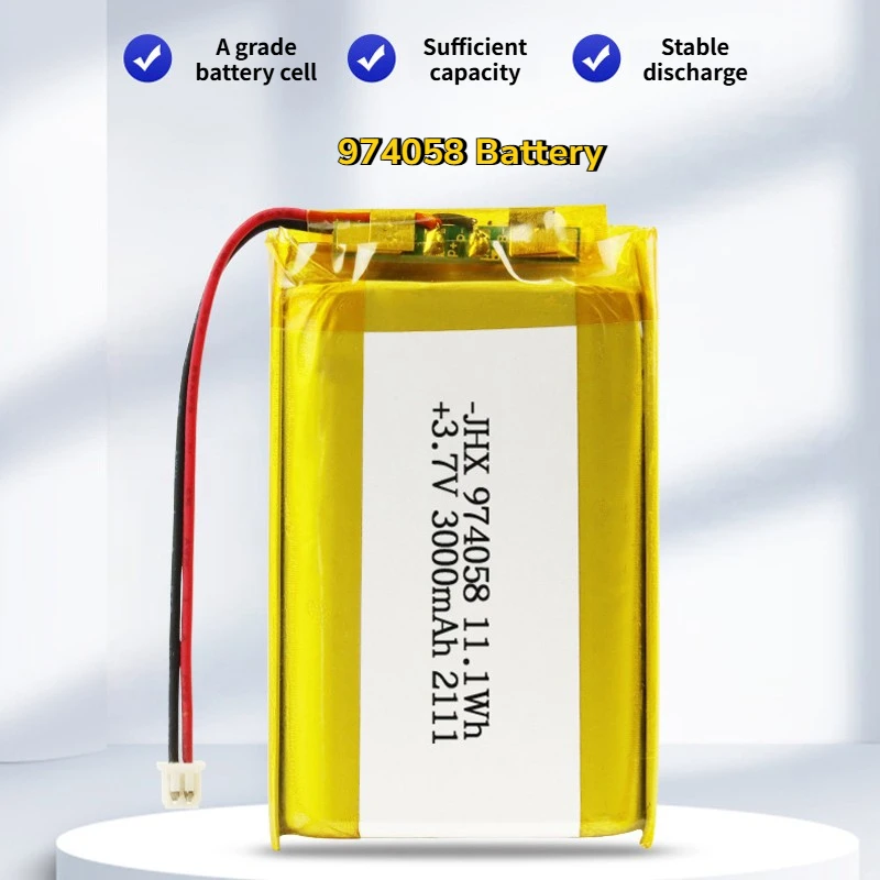 974058 3.7V 3000mAh Lipo Battery Lithium Polymer Batteries for Massage Meter GPS Navigator Aeromodelling Rechargeable Cell PH2.0