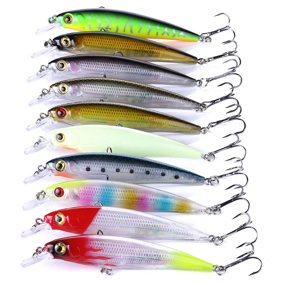 10PCS/Lot Minnow 8g 9g 13.3g 26g Fishing Lure Floating HardBait Pesca Tackle Jerkbait Swimbait Sinking Wobbler Artificial Bait