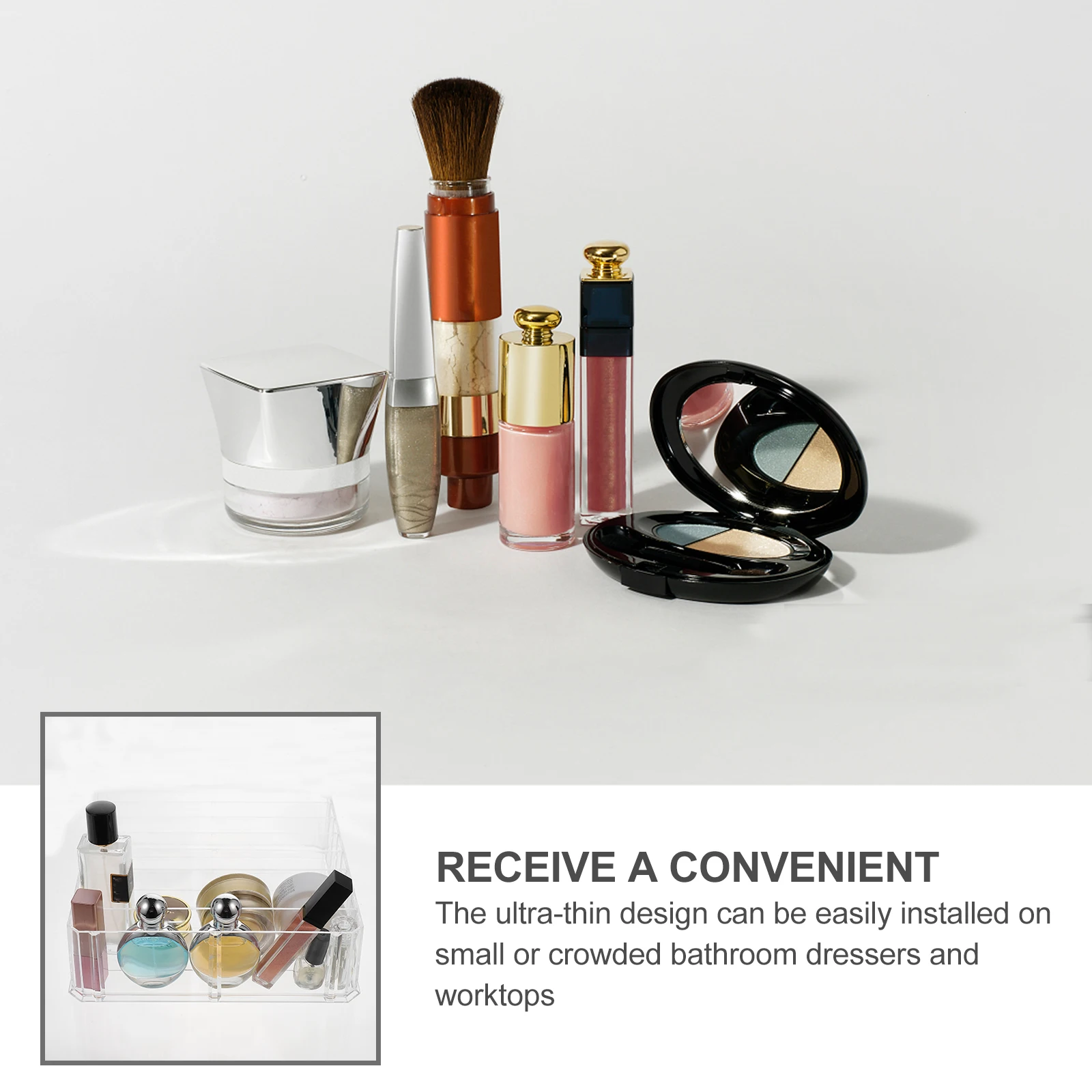 

1pc Detachable Eye Shadow Box Acrylic Makeup Storage Container Lipsticks Pressed Powder Holder Durable Compartment Box