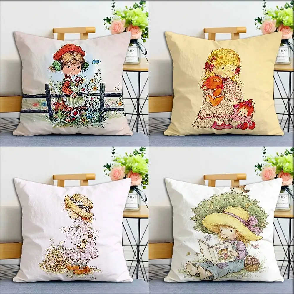 

Art S-Sarah Kay Cartoon girl cute World Various Sizes Square Pillow Case For Car Home Bedchamber Decor