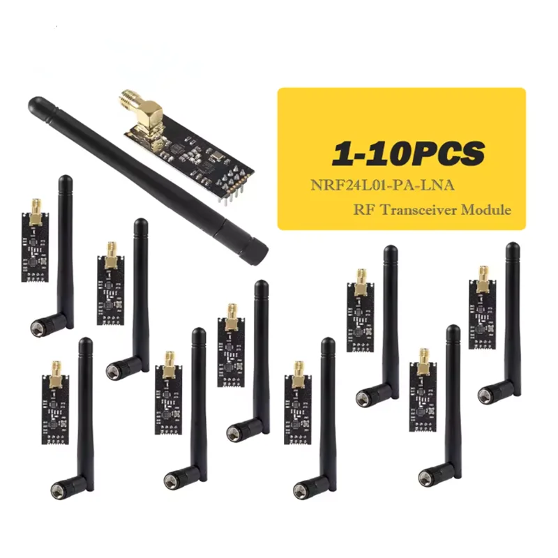 1-10PCS NRF24L01+PA+LNA 2.4G Wireless Module 1100-Meter Long-Distance With Antenna