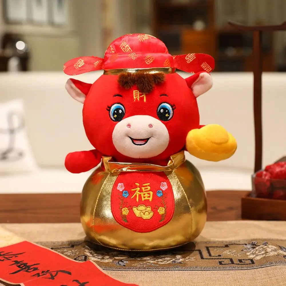 Divertidos animales de dibujos animados, juguetes de peluche de caballo, 18/25/30cm, lindo muñeco de peluche de poni, regalo de Festival de mascota de Año Nuevo rojo de la suerte