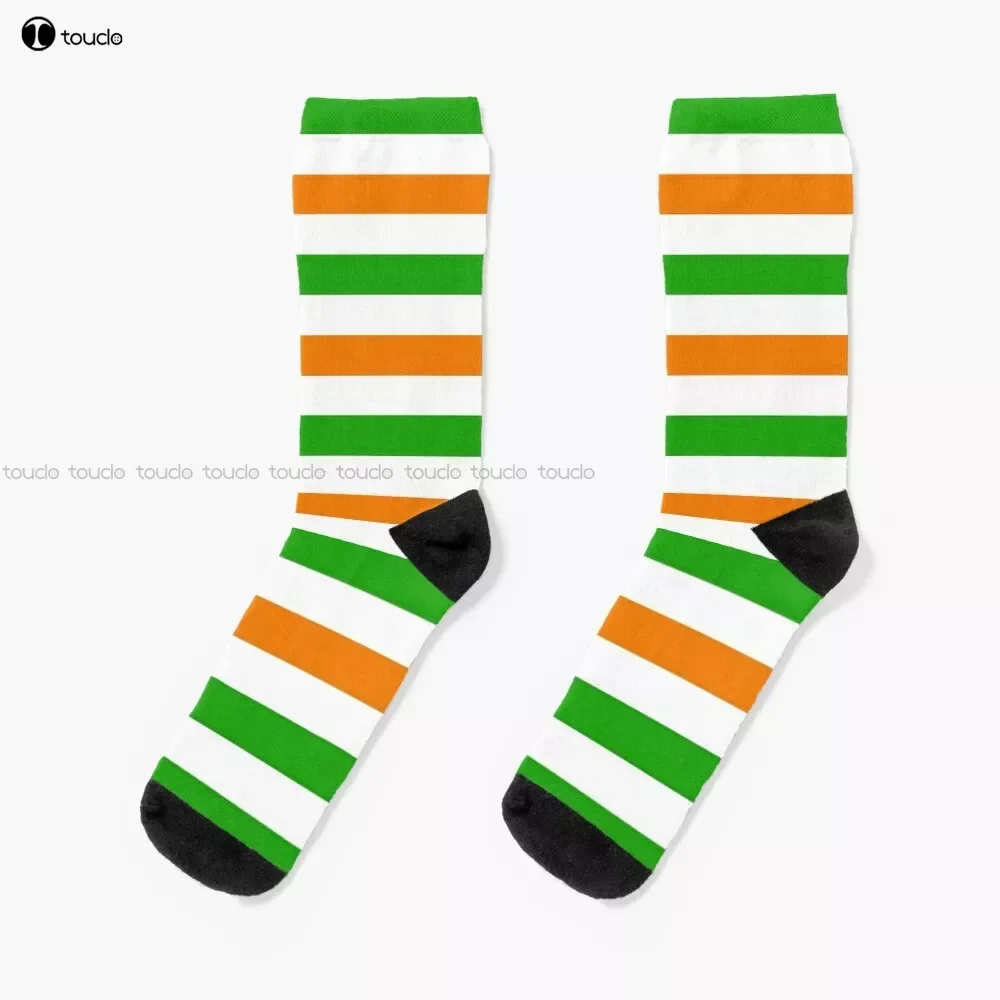 Green Orange And White Leprechaun St Patricks Day Socks Personalized Custom Unisex Adult Teen Youth Socks 360° Digital Print