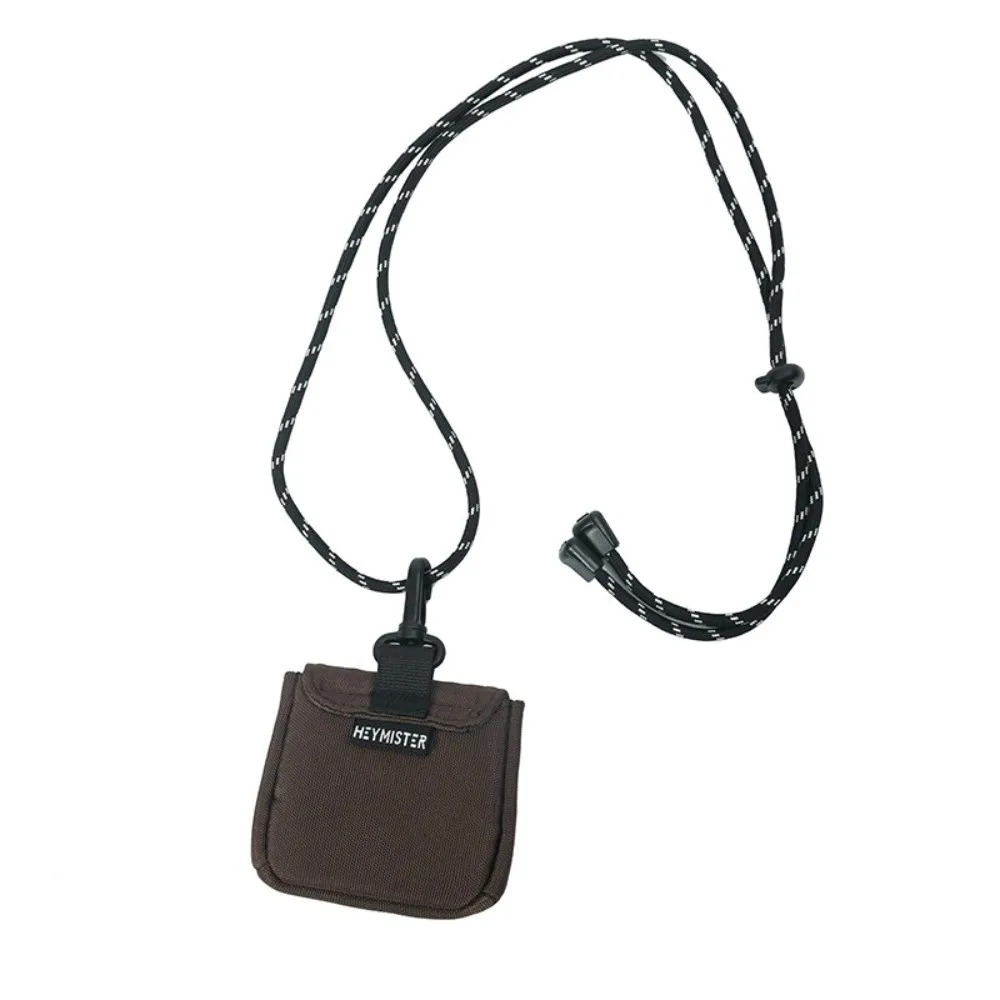 

Multifunctional Mini Hanging Neck Coin Purse Casual Zipper Male Short Wallet Square Solid Color Small Card Holder Sports