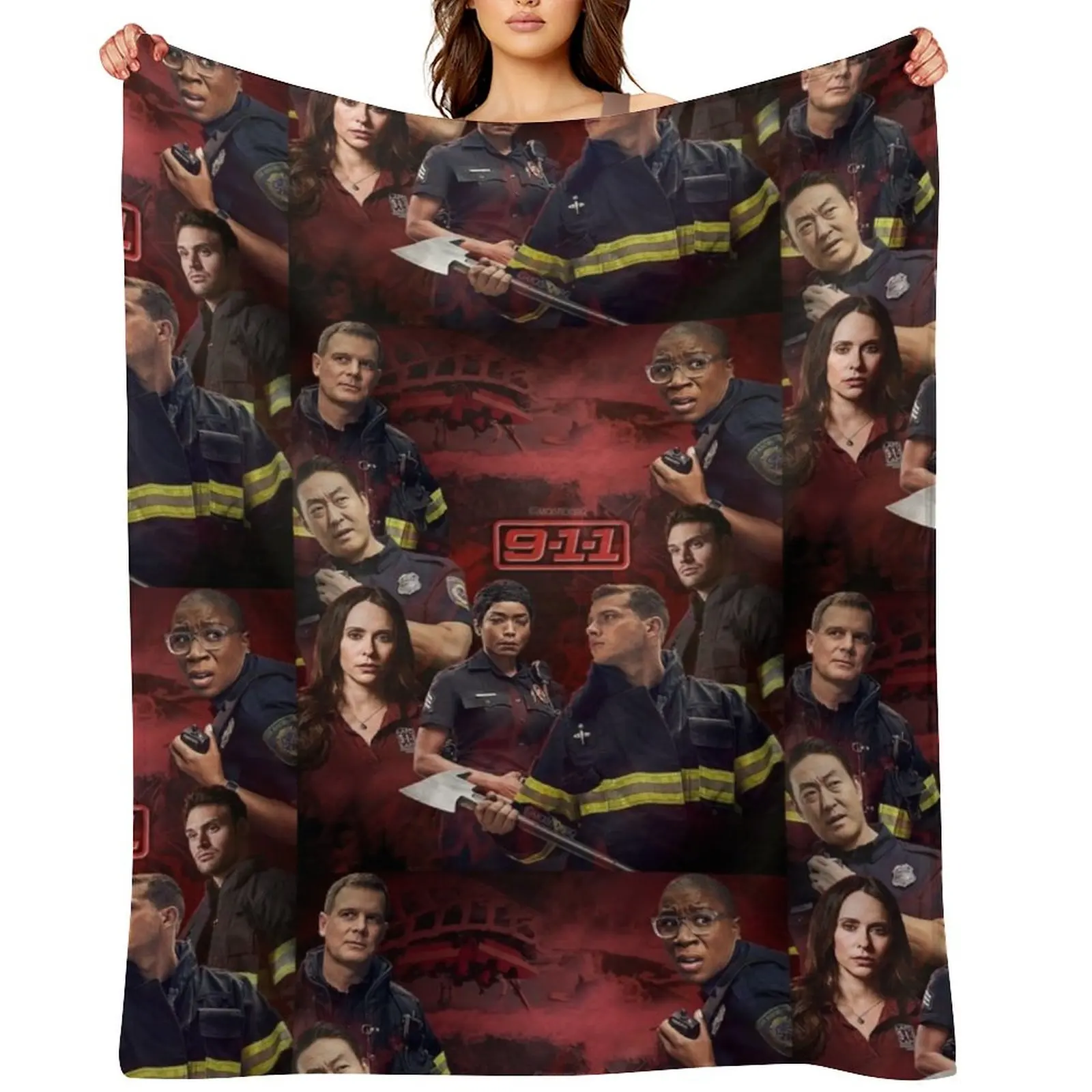 

9-1-1 - Red Glare Throw Blanket Soft anime Travel Personalized Gift Blankets