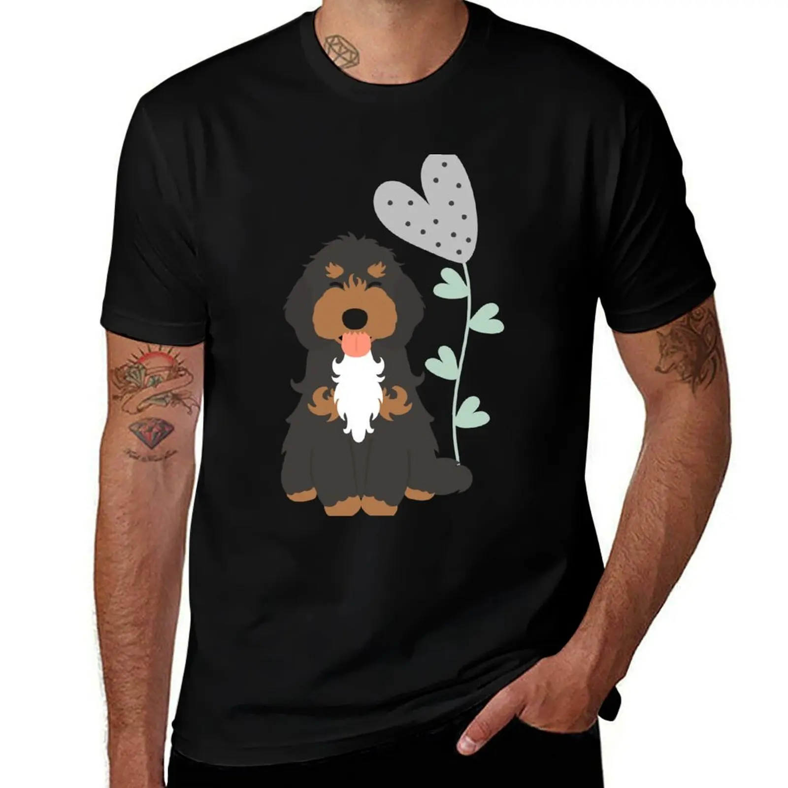 Love Black and Tan Tricolor Cockapoo Cavapoo Cavoodle T-Shirt Casual Daily Graphic Tee T-Shirt