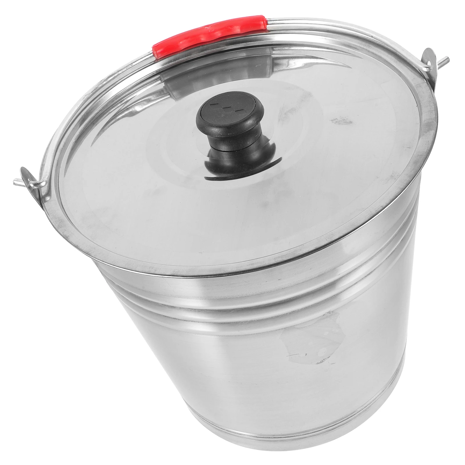 

1pc Stainless Steel Garbage Bucket Thickened Large Capacity Lid Odor Proof Kitchen Home Hotel Use Multi Functional Rubbish Pail