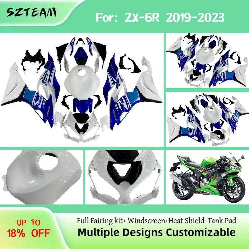 

For Kawasaki 636 ZX6R 2019 2020 2021 2022 2023 Prime Fairing Set ZX 6R Motorcycle ABS Plastic Fairings Body Parts Kit