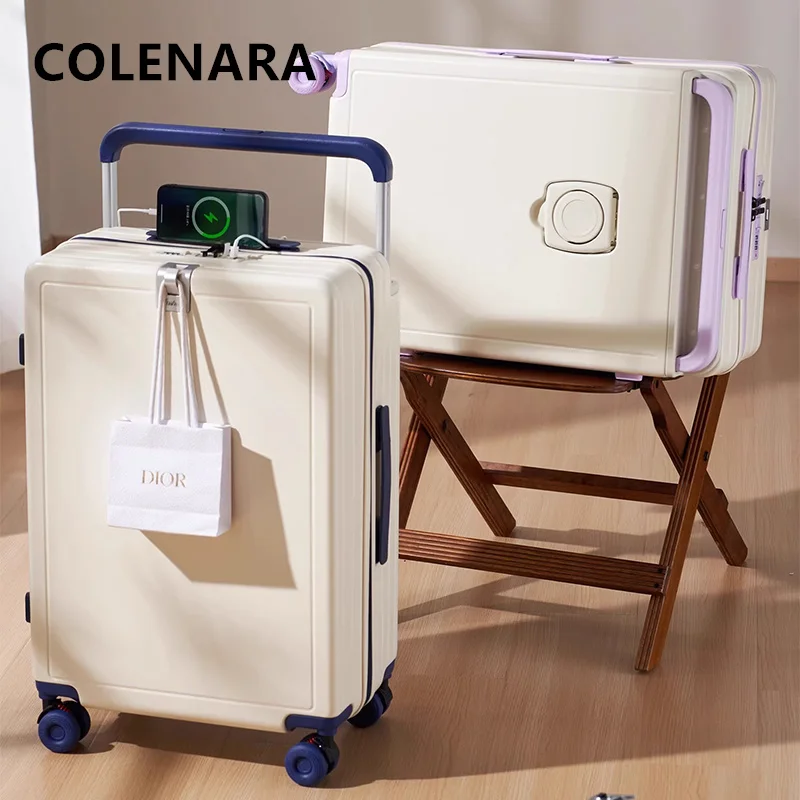 حقيبة كولينارا النسائية ABS + PC صندوق الصعود 20 "22" 24 "26 بوصة سعة كبيرة حقيبة تروللي بعجلات للرجال إطار من الألومنيوم الأمتعة #1