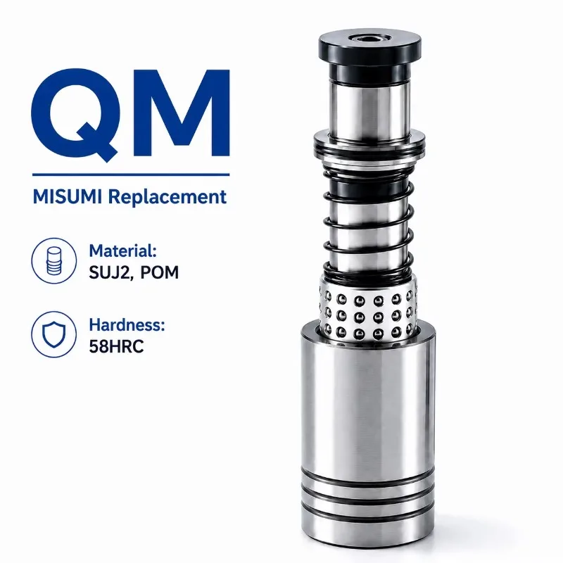 Ensemble de goupille et de bague de guidage pour moule QM, cage à billes amovible et mobile, longue durée de vie et résistance à l'usure pour matrices d'estampage progressives