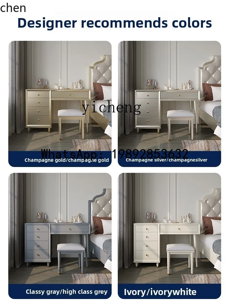 YFY  Solid Wood Makeup Table Dressing Table Chest of Drawers Bedside Small Apartment Bedside Dressing Table Makeup Cabinet