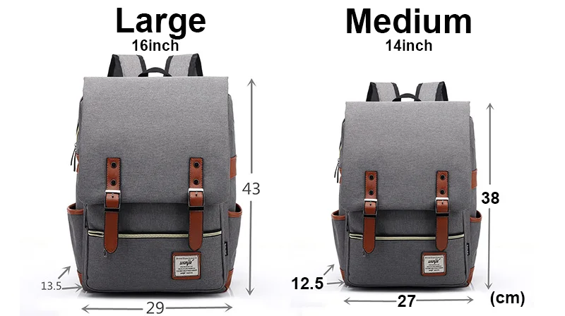 16 Inch Vintage Unisex Oxford Waterproof Backpacks Large Capacity Men Travel Bag Women Students School Books Laptop Backpack