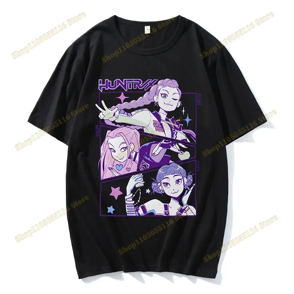 

Neck T-shirt Fashion Movie Women Casual Streetwear Demon Hunter Women Summer Short Sleeve Crew Aesthetic Clothes