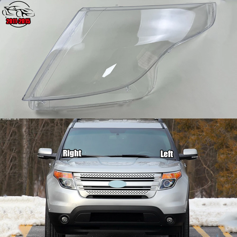 For Ford Explorer 2011-2015 Car Front Glass Lens Caps Headlight Cover Auto Light Lampshade Lampcover Headlight Shell