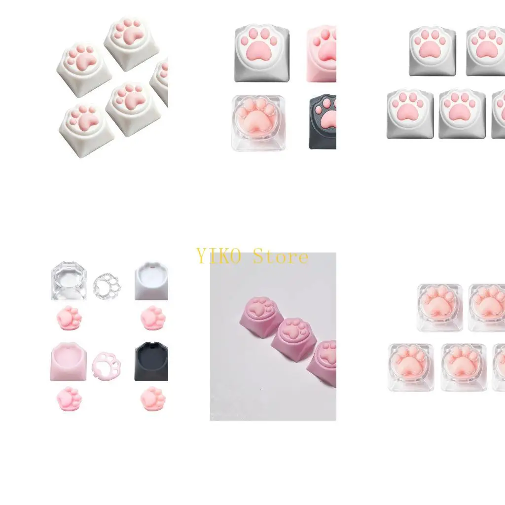 K32C Cats Paws Silicone Finish Accent Keytops for Mechanical Keyboard Styling