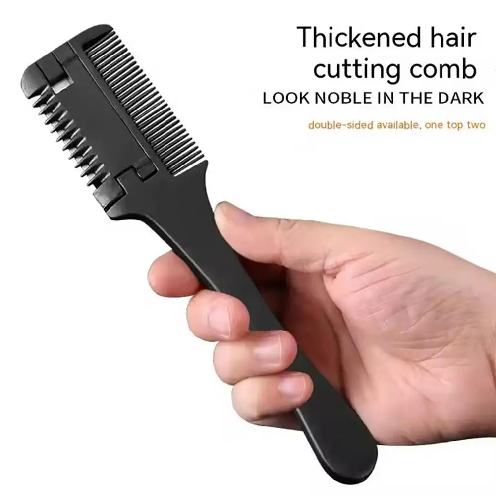 Haarschneidekamm mit schwarzem Griff, Haarbürsten mit Rasierklingen, Friseursalon-Effilierschere, DIY-Styling-Werkzeuge 2026 Neu