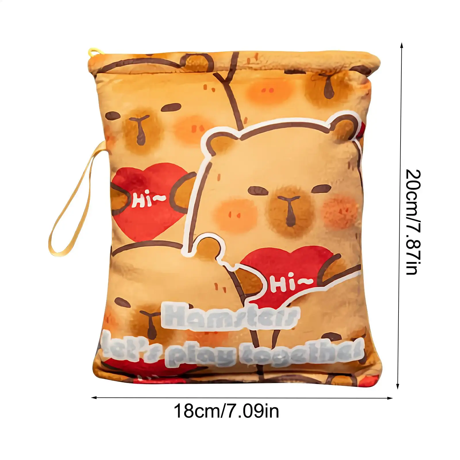 Pluszowa torba na przekąski Pluszowa lalka Capybara Worek na przekąski Miękka poduszka do przytulania ze smyczą Brelok z 4 lalkami dla przedszkolaków i uczniów