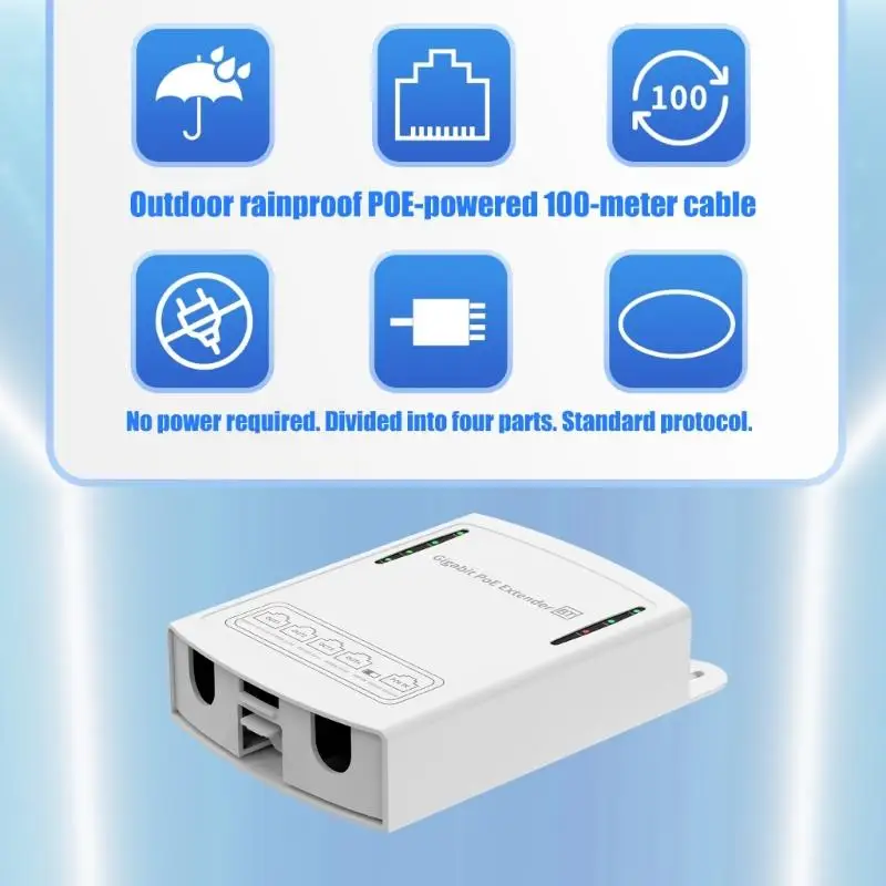 31BA 4-Output Gigabit Power and Data Distributor with Integrated Mounting Flanges for Security Cameras, Warehouse Cabling, and