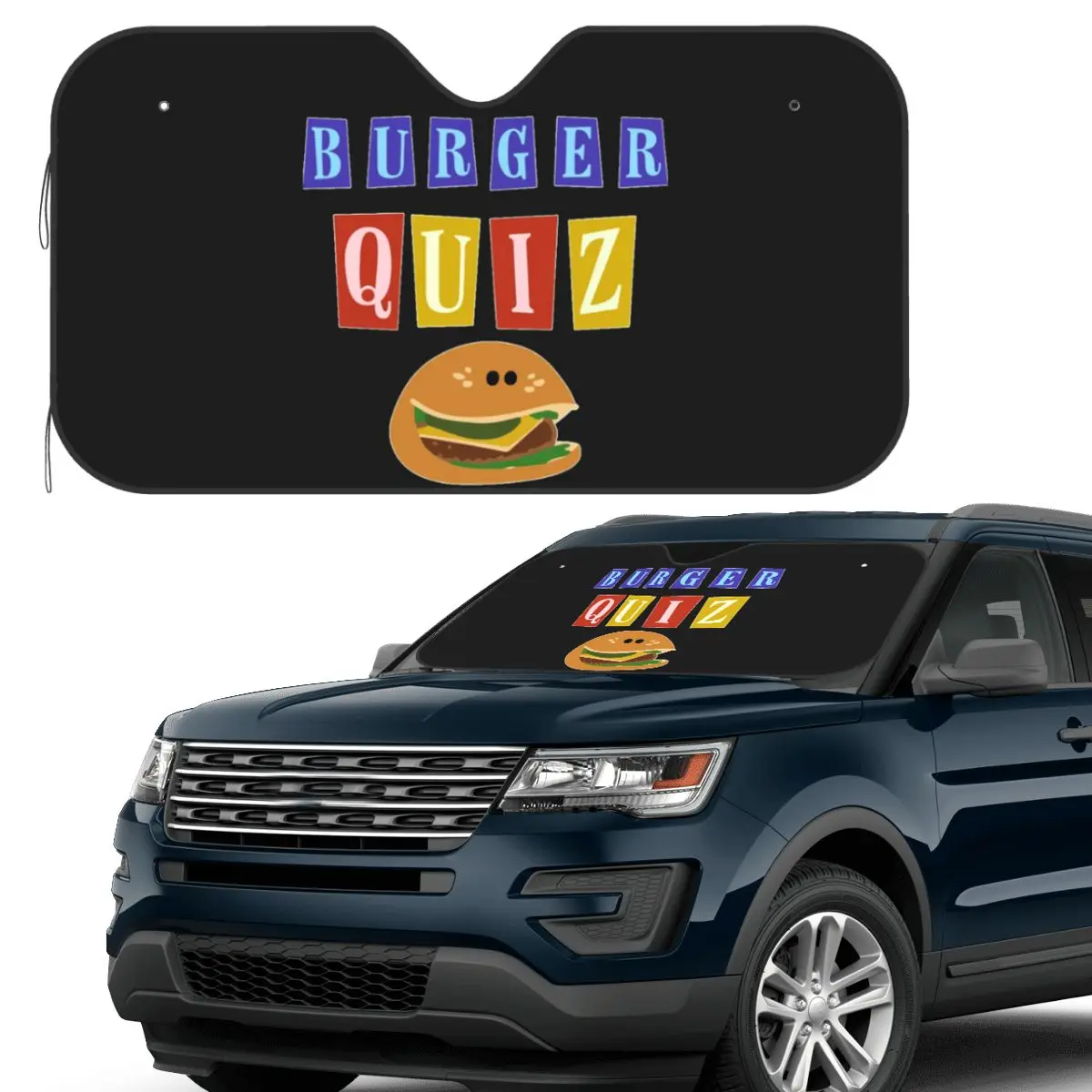 

Burger Quizz New Logo Sunshade Windscreen Car Front Windshield Window Sun Visor Accessories Covers