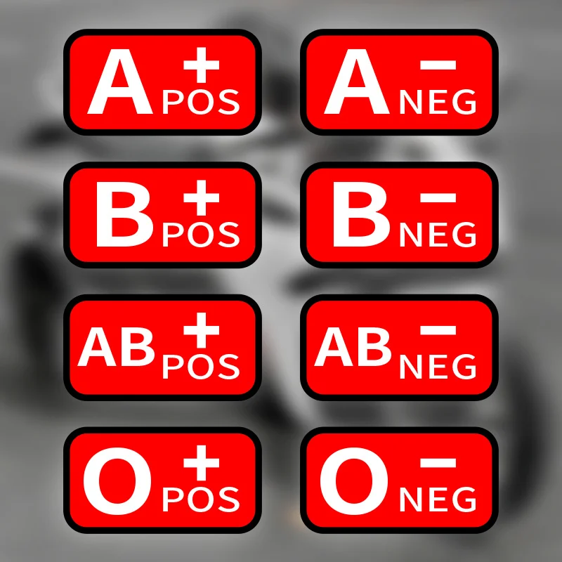 الأحمر ABO نوع الدم شعار دراجة مقاوم للماء ملصقات ذاتية اللصق مقاومة للشمس للدراجات النارية لوحة جانبية خزان الوقود الصفر #1