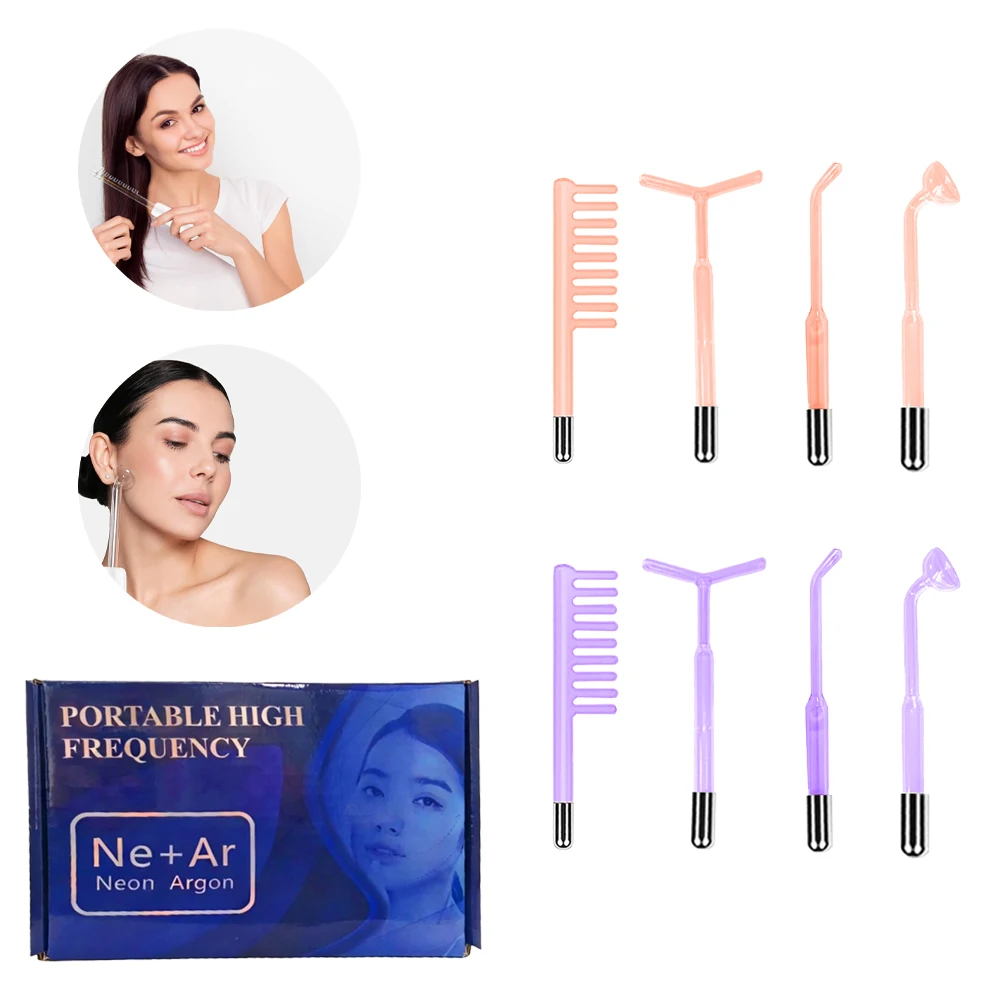 4PCS/box Electrode Glass Tube Machine High Frequency Skin Spot Acne Wand Facial Spa Face Skin Care Electrotherapy