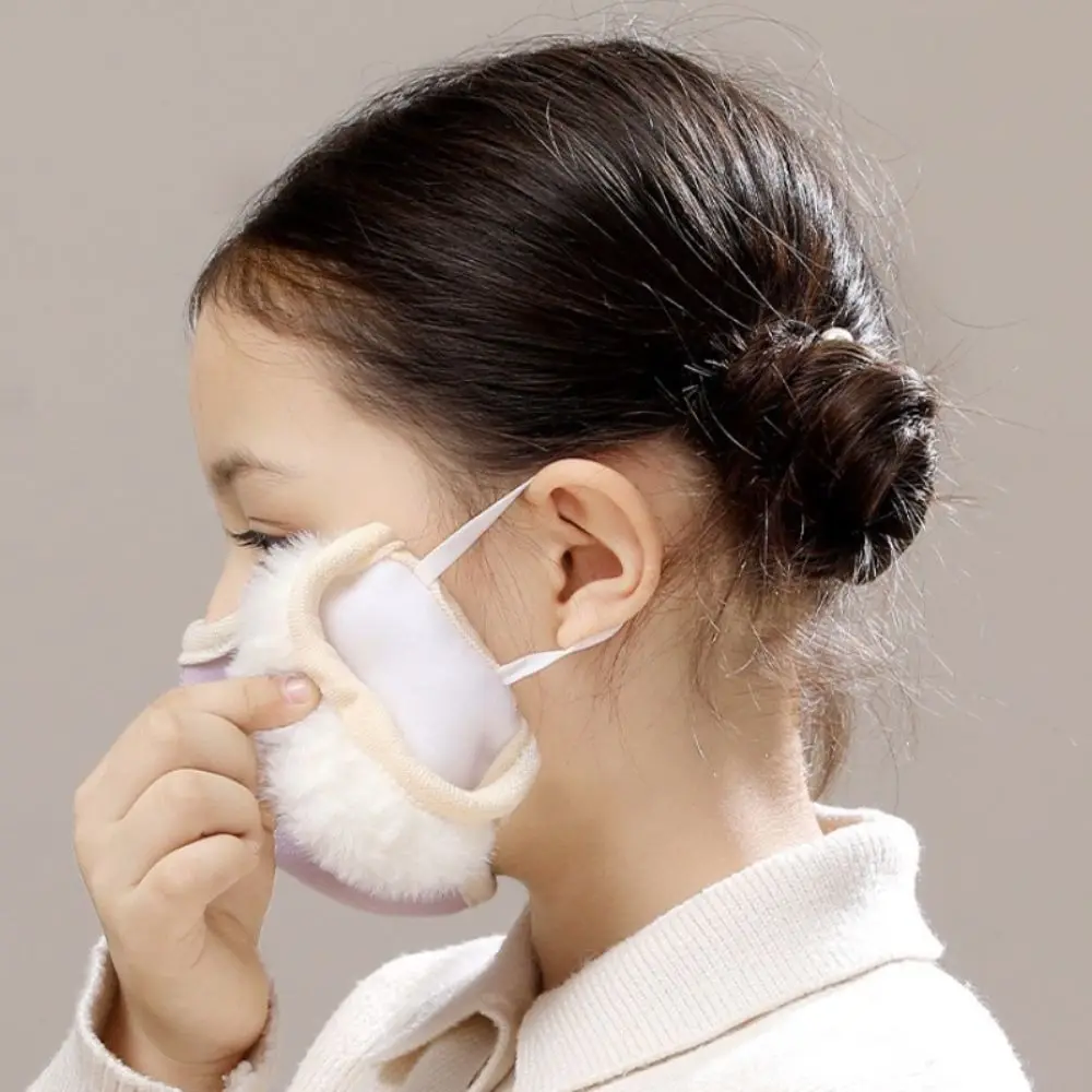 New Soft Fluffy Kid Winter Ear Muff Warm 3D Stereoscopic Coldproof Mask Fluffy Breathable Warm Earmuffs Winter Autumn